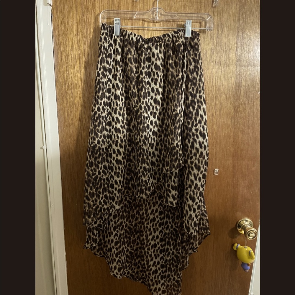 Forever 21 Leopard Waterfall Skirt